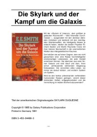 cover of the book Die Skylark und der Kampf um die Galaxis. Vierter Roman des Skylark Zyklus.