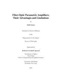 cover of the book Fiber-optic parametric amplifiers: Their advantages and limitations