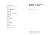 cover of the book Language Acquisition and Language Education: Extensions and Applications (Prentice Hall International language teaching methodology series)