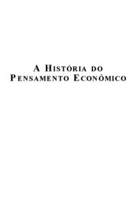 cover of the book A historia do pensamento economico