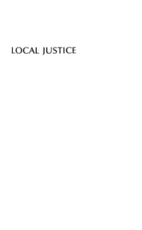 cover of the book Local Justice: How Institutions Allocate Scarce Goods and Necessary Burdens