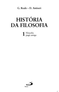 cover of the book História da Filosofia - Volume 1 - Filosofia pagã antiga