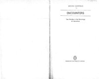 cover of the book Encounters: Two Studies in the Sociology of Interaction