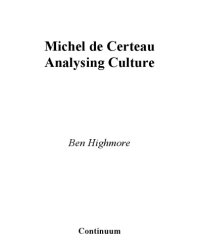 cover of the book Michel De Certeau: Analysing Culture