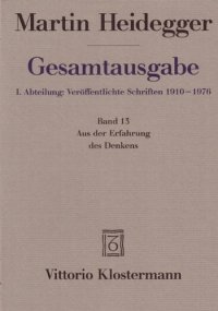 cover of the book Aus der Erfahrung des Denkens (1910-1976)