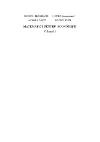 cover of the book Matematici pentru economişti, vol. I