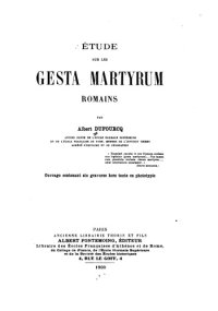 cover of the book Étude sur les Gesta martyrum romains