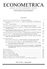 cover of the book Econometrica 2009 Vol.77 N° 1