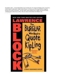 cover of the book The Burglar Who Liked to Quote Kipling  (Bernie Rhodenbarr Mysteries)