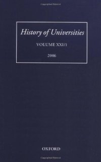 cover of the book History of Universities: Volume XXI 1