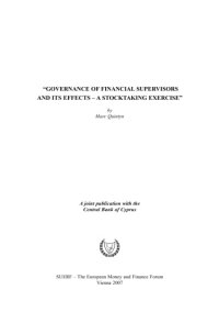 cover of the book Governance of financial supervisors and its effects : a stocktaking exercise