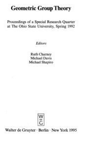 cover of the book Geometric Group Theory: Proceedings of a Special Research Quarter at the Ohio State University, Spring 1992 (Ohio State University Mathematical Rese)