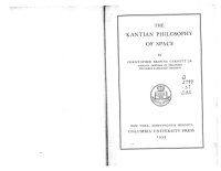 cover of the book The Kantian Philosophy of Space