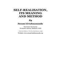 cover of the book Self-Realisation: Its Meaning and Method