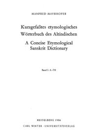 cover of the book Kurzgefasstes etymologisches Wörterbuch des Altindischen (4 volumes set)