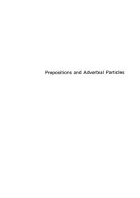 cover of the book Prepositions and Adverbial Particles