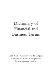 cover of the book Dictionary of Financial and Business Terms