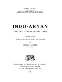 cover of the book Indo-Aryan from the Vedas to Modern Times