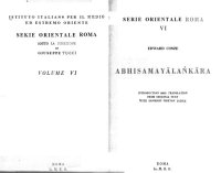 cover of the book Abhisamayālankāra: Introduction and Translation from Original Text, with Sanskrit-Tibetan Index  (Sekie Orientale Roma)