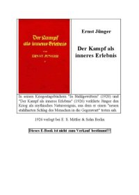 cover of the book Der Kampf als inneres Erlebnis