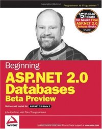 cover of the book Beginning ASP.NET 2.0 databases: beta preview