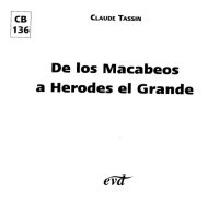 cover of the book De los Macabeos a Herodes el Grande