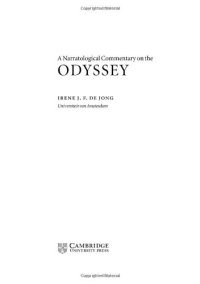 cover of the book A Narratological Commentary on the Odyssey