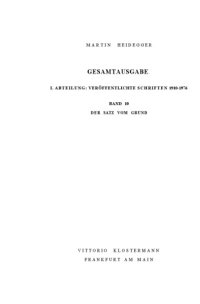 cover of the book Der Satz vom Grund (1955-1956)