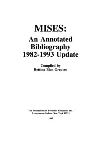 cover of the book Ludwig von Mises: An Annotated Bibliography: 1983-1993