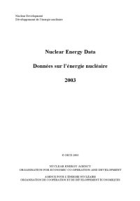 cover of the book Nuclear Energy Data Donnees Sur L'Energie Nucleaire 2003