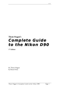 cover of the book Thom Hogan's Complete Guide to the Nikon D90