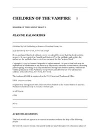 cover of the book Children of the Vampire (Diaries of the Family Dracul 02)