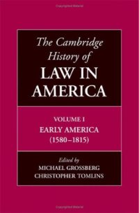 cover of the book The Cambridge History of Law in America, Volume 1: Early America (1580–1815)