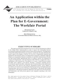 cover of the book Application within the Plan for E-Government: The Workfair Portal