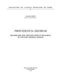 cover of the book Providentia deorum. Recherches sur certains aspects religieux du pouvoir impérial romain