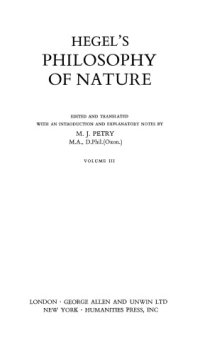 cover of the book Philosophy of Nature, Vol. 3