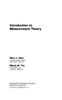 cover of the book Introduction to Measurement Theory