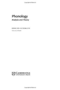 cover of the book Phonology: Analysis and Theory (Cambridge Textbooks in Linguistics)