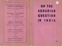 cover of the book On the Agrarian Question in India - 1949