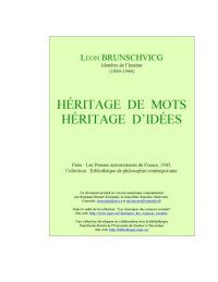 cover of the book Héritage de mots, héritage d'idées