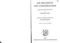 cover of the book Die Fragmente Der Vorsokratiker: Band 3