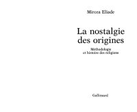 cover of the book La nostalgie des origines: Méthodologie et histoire des religions