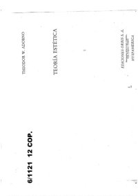 cover of the book Teodor Adorno. Teoria estetica