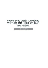 cover of the book 60 godina od završetka Drugog svjetskog rata: kako se sjećati 1945. godine. Zbornik radova