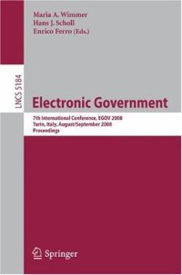 cover of the book Electronic Government: 7th International Conference, EGOV 2008, Turin, Italy, August 31 - September 5, 2008. Proceedings