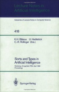 cover of the book Sorts and Types in Artificial Intelligence: Workshop, Eringerfeld, FRG, April 24–26, 1989 Proceedings