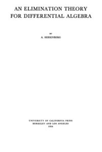 cover of the book An elimination theory for differential algebra