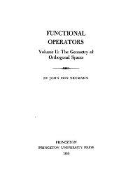 cover of the book Functional operators: geometry of orthogonal spaces