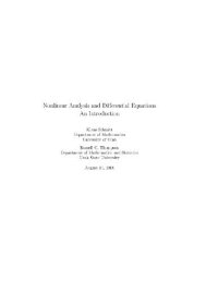 cover of the book Nonlinear analysis and differential equations: an introduction