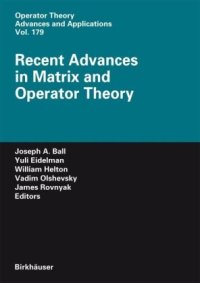 cover of the book Recent advances in matrix and operator theory